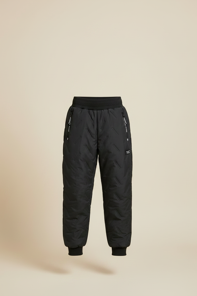 Pantalon De Pluie Noir Matelassé Élastique Chaud Enfant - Polyester - vue 3