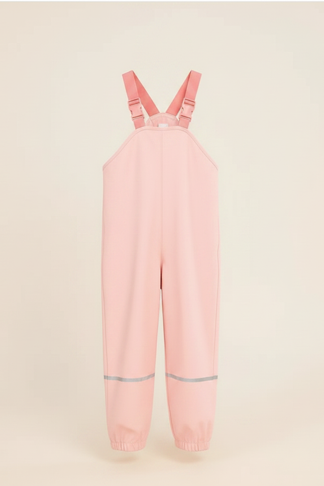 Pantalon De Pluie Rose Imperméable Bretelles Enfant Réfléchissant - Polyester - vue 3