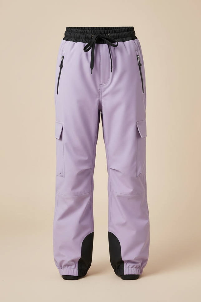 Pantalon De Pluie Lavande Imperméable Cargo Ample Enfant - Violet Polyester - vue 3