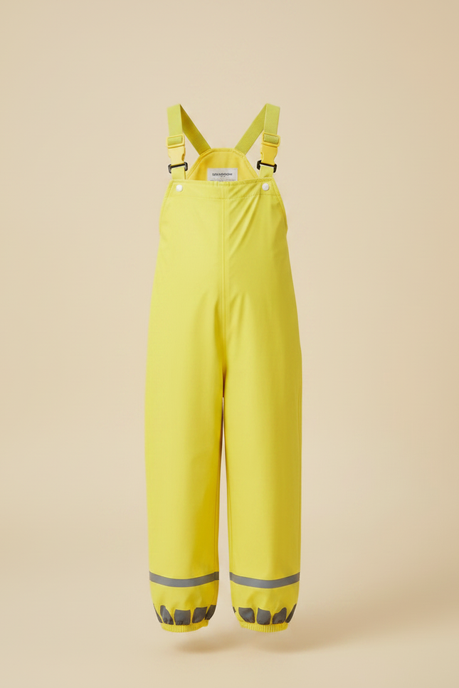 Pantalon De Pluie Jaune Bretelles Imperméable Enfant Réfléchissant - Polyester - vue 3