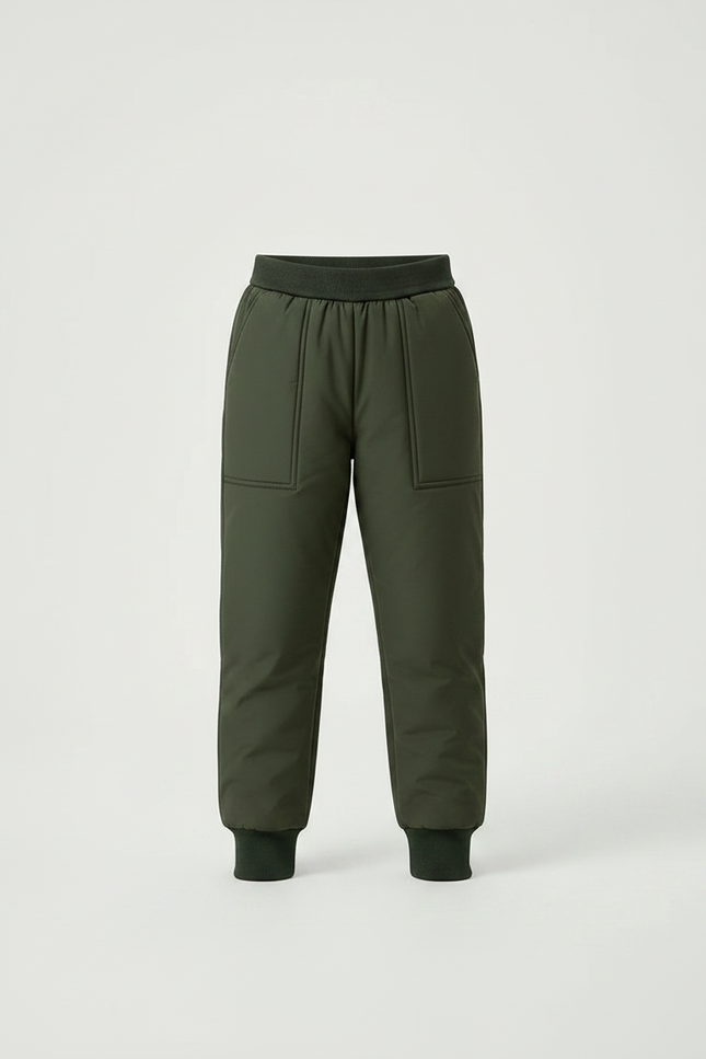 Pantalon De Pluie Vert Matelassé Élastique Chaud Enfant - Polyester - vue 3