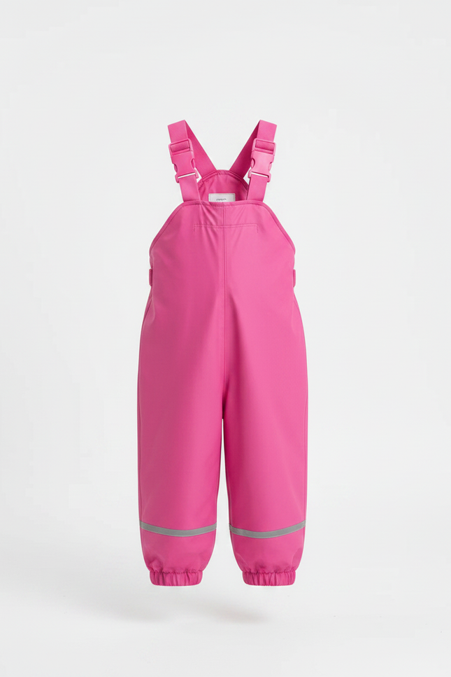 Pantalon De Pluie Rose Bretelles Imperméable Enfant Réfléchissant - Polyester - vue 3