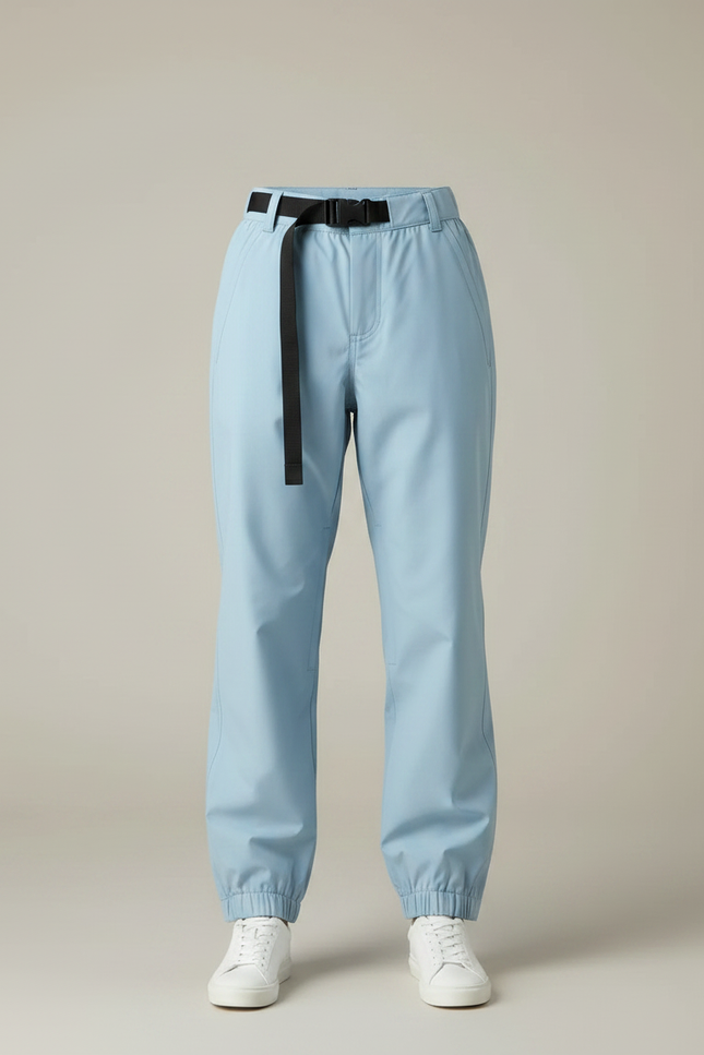 Pantalon De Pluie Bleu Clair Ample Imperméable Ceinturé Femme - Polyester - vue 3
