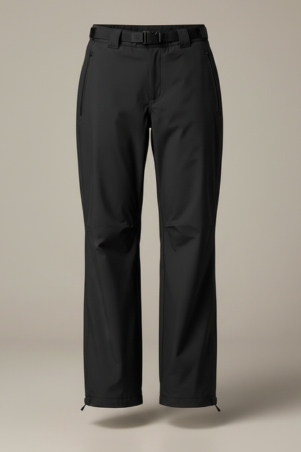 Pantalon De Pluie Noir Ample Imperméable Ceinturé - Polyester - vue 3
