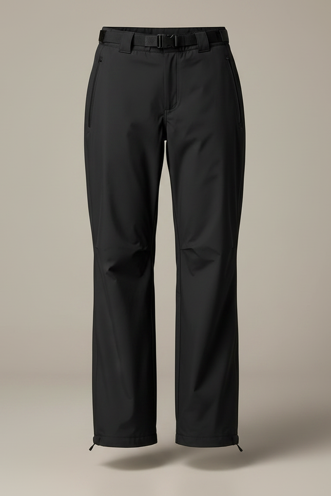 Pantalon De Pluie Noir Ample Imperméable Ceinturé - Polyester - vue 3