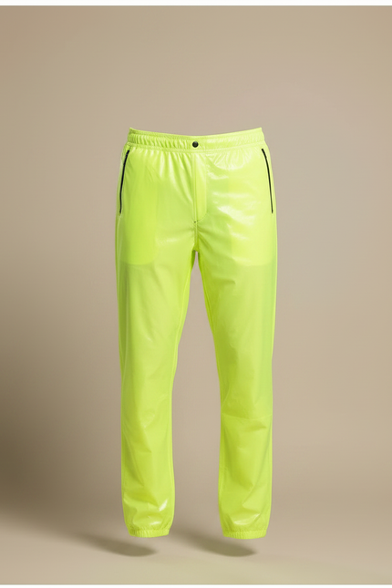 Pantalon De Pluie Jaune Fluo Imperméable Brillant Homme - Polyester - vue 3