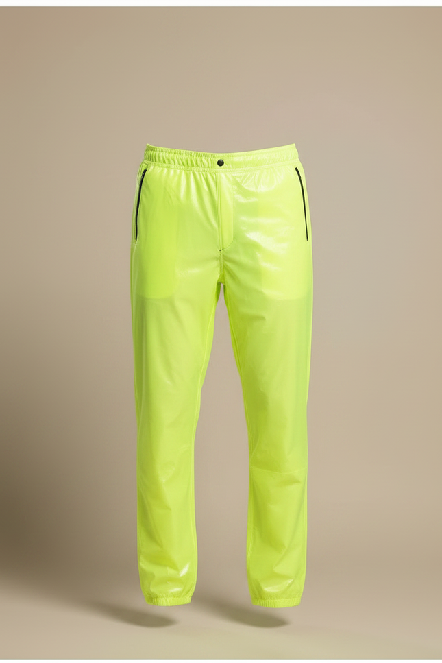 Pantalon De Pluie Jaune Fluo Imperméable Brillant Homme - Polyester - vue 3