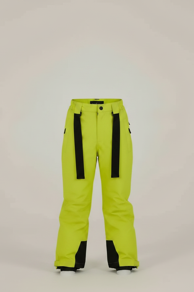 Pantalon De Pluie Vert Fluorescent Imperméable Enfant Ski Bretelles - Polyester - vue 3