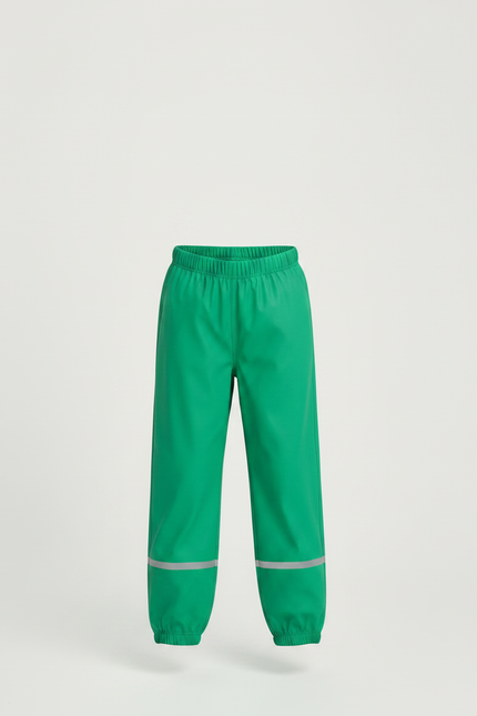Pantalon De Pluie Vert Élastiqué Réfléchissant Imperméable Enfant - Polyester - vue 3