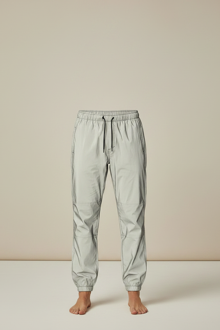 Pantalon De Pluie Réfléchissant Gris Clair Élastique Jogging Homme - Polyester - vue 3