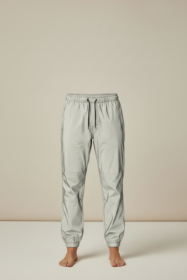 Pantalon De Pluie Réfléchissant Gris Clair Élastique Jogging Homme - Polyester - vue 3