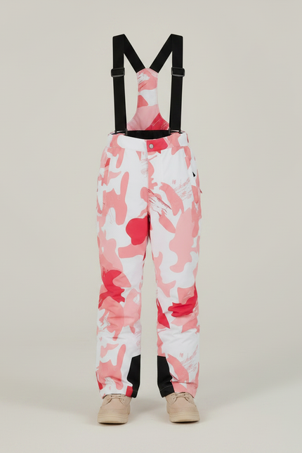 Pantalon De Pluie Camouflage Rose Blanc Bretelles Enfant - Multicolore Polyester - vue 3