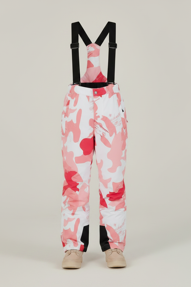 Pantalon De Pluie Camouflage Rose Blanc Bretelles Enfant - Multicolore Polyester - vue 3