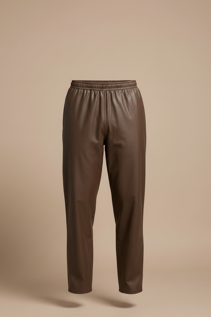 Pantalon De Pluie Marron Similicuir Ample Homme Décontracté - Simili cuir - vue 3