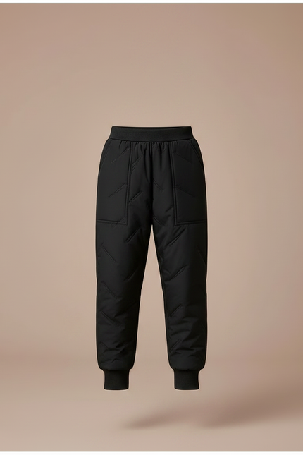 Pantalon De Pluie Noir Matelassé Élastique Enfant Hiver - Polyester - vue 3