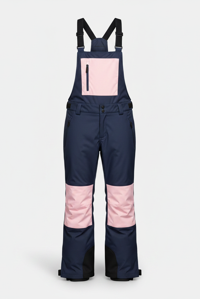 Pantalon De Pluie Bleu Marine Rose Imperméable Bretelles Unisexe - Multicolore Polyester - vue 3
