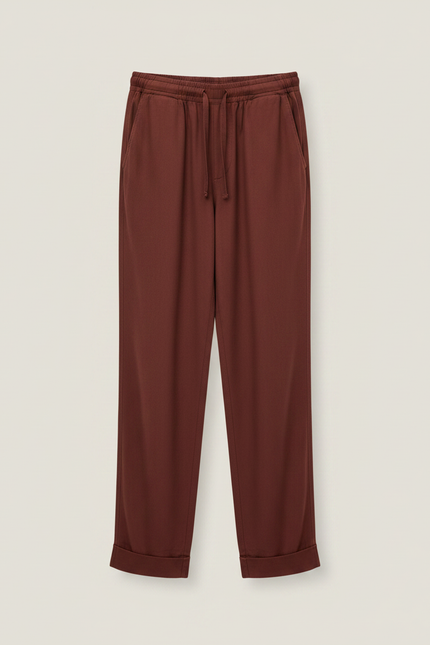 Pantalon De Pluie Bordeau Ample Décontracté Cordon - Bordeaux Polyester - vue 3