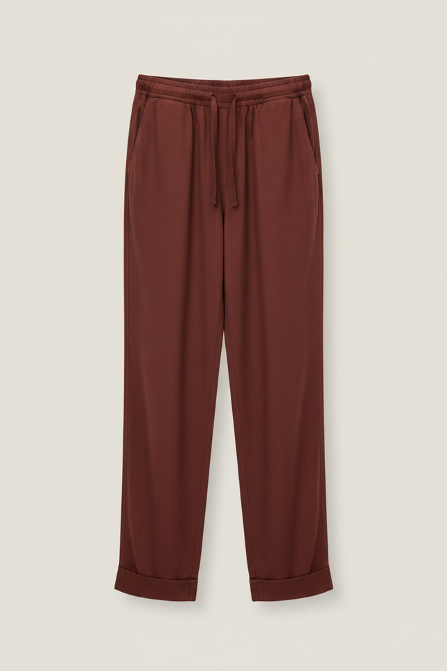 Pantalon De Pluie Bordeau Ample Décontracté Cordon - Bordeaux Polyester - vue 3
