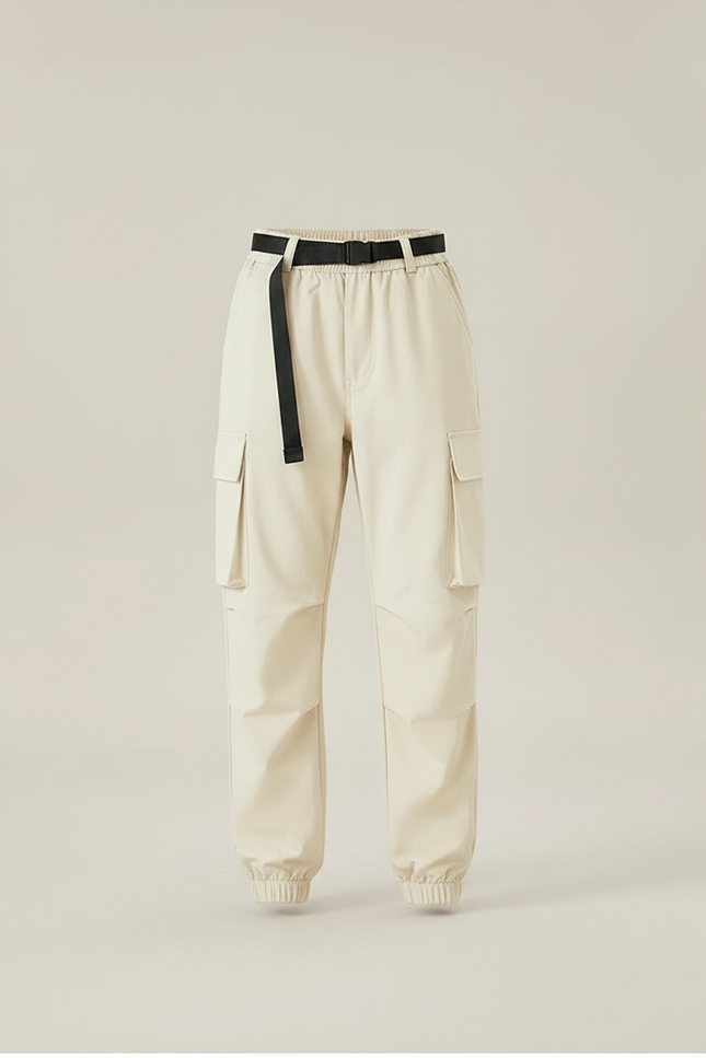 Pantalon De Pluie Beige Cargo Ample Ceinturé Femme - Gabardine - vue 3