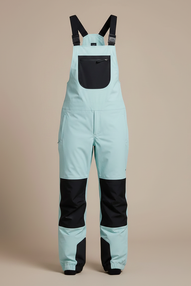Pantalon De Pluie Bleu Clair Bretelles Imperméable Ski Femme - Polyester - vue 3