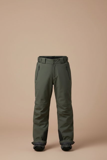 Pantalon De Pluie Vert Imperméable Bretelles Enfant - Kaki Polyester - vue 3