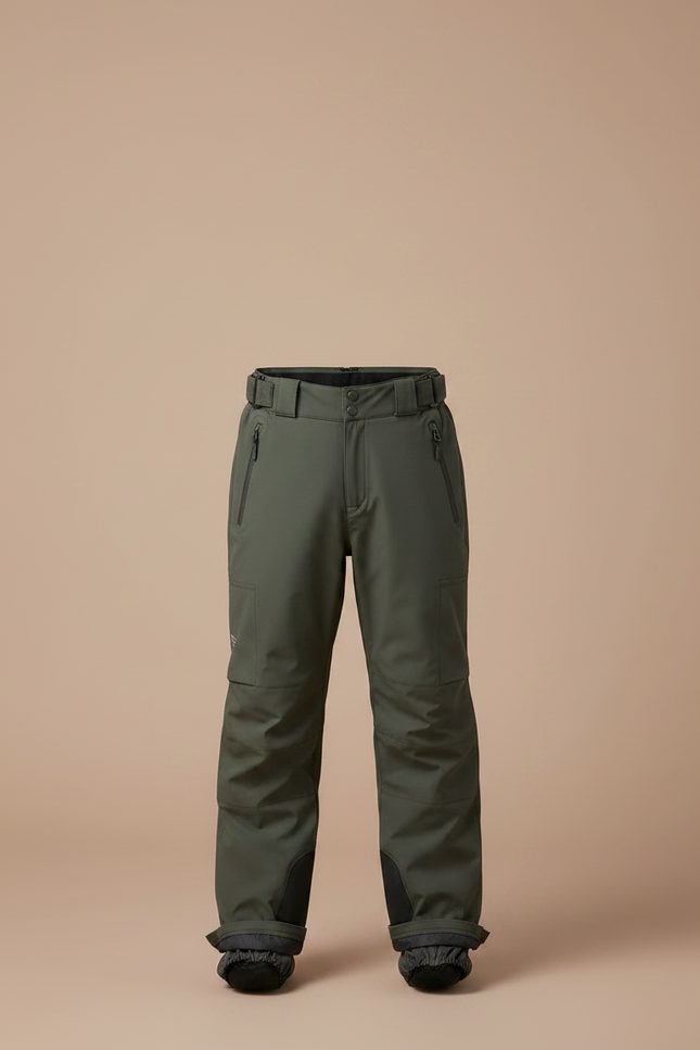 Pantalon De Pluie Vert Imperméable Bretelles Enfant - Kaki Polyester - vue 3