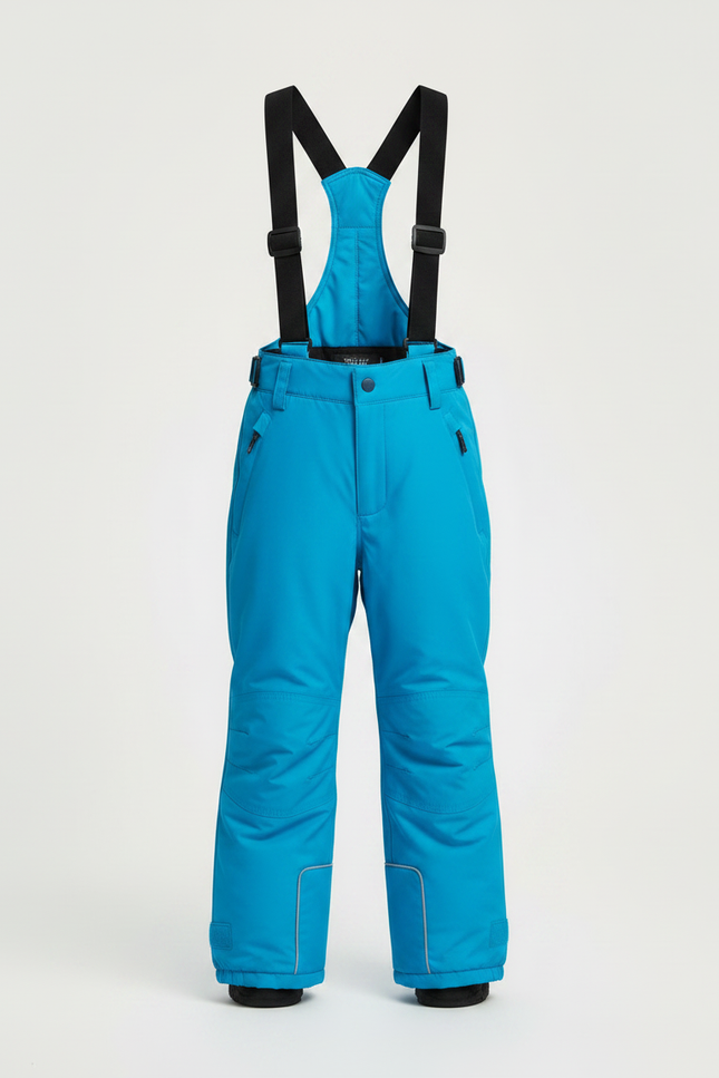 Pantalon De Pluie Bleu Enfant Bretelles Imperméable Hiver - Polyester - vue 3
