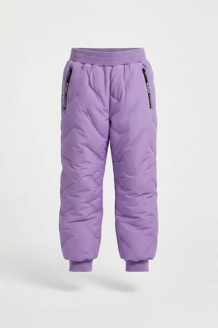 Pantalon De Pluie Violet Matelassé Élastique Chaud Enfant - Polyester - vue 3