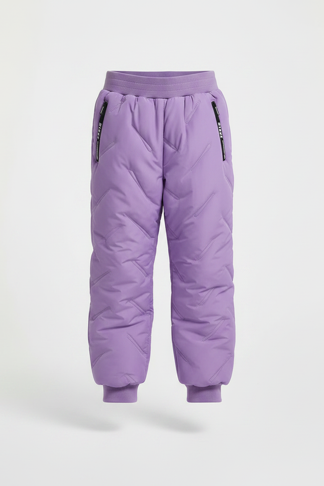 Pantalon De Pluie Violet Matelassé Élastique Chaud Enfant - Polyester - vue 3