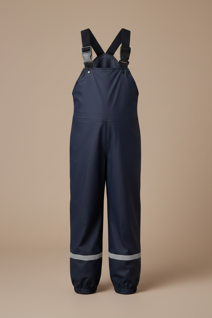 Pantalon De Pluie Marine Imperméable Salopette Réfléchissante Enfant - Polyester - vue 3