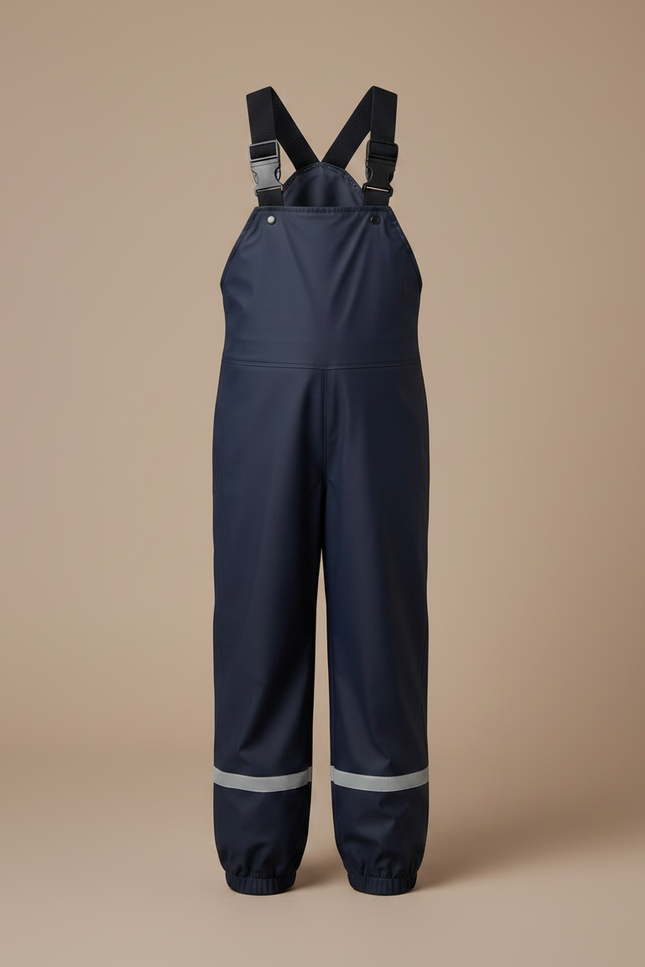 Pantalon De Pluie Marine Imperméable Salopette Réfléchissante Enfant - Polyester - vue 3