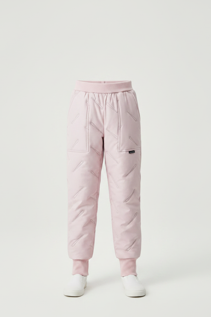 Pantalon De Pluie Rose Matelassé Imperméable Élastique Enfant - Polyester - vue 3