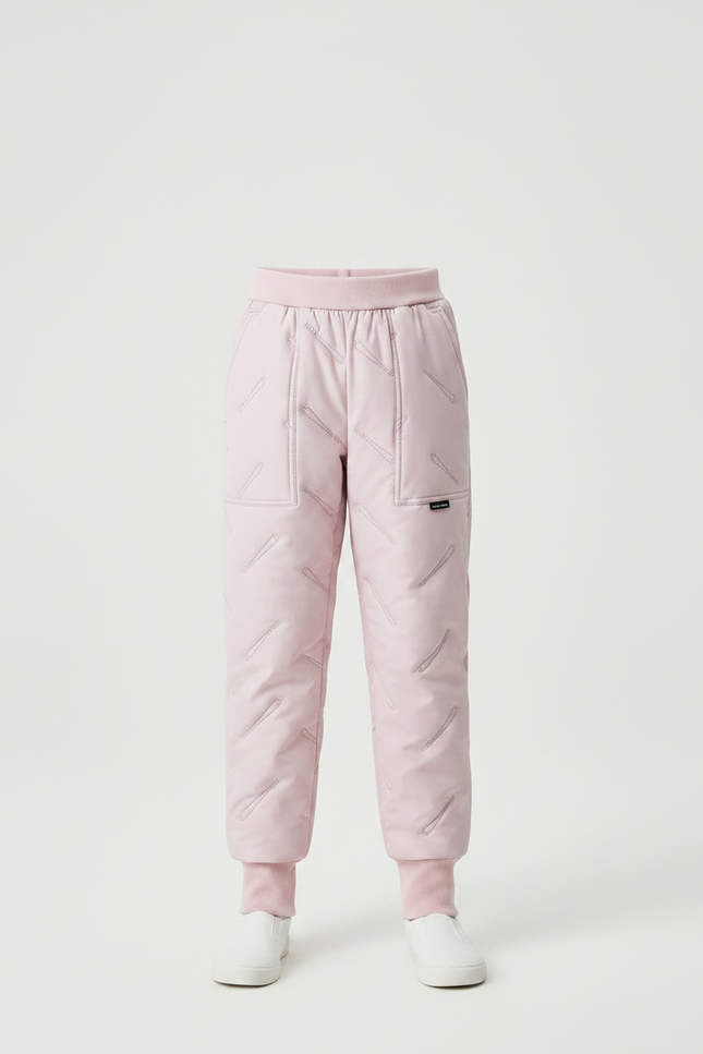 Pantalon De Pluie Rose Matelassé Imperméable Élastique Enfant - Polyester - vue 3