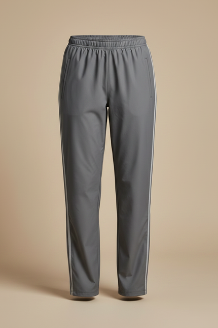 Pantalon De Pluie Gris Imperméable Décontracté Bandes Latérales - Polyester - vue 3