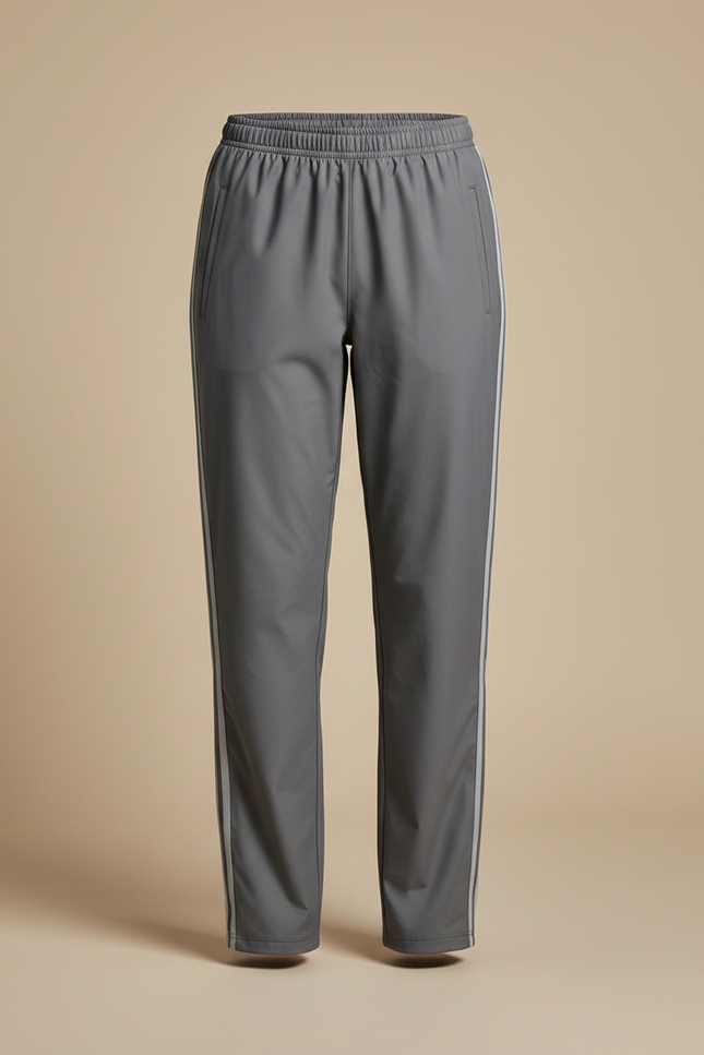Pantalon De Pluie Gris Imperméable Décontracté Bandes Latérales - Polyester - vue 3