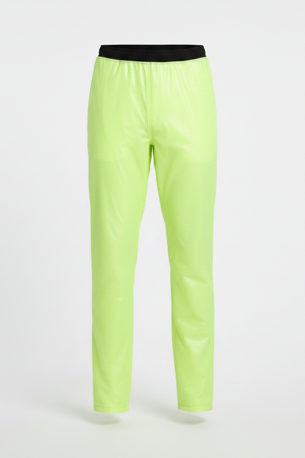 Pantalon De Pluie Jaune Fluo Imperméable Brillant Coupe Droite - Polyester - vue 3