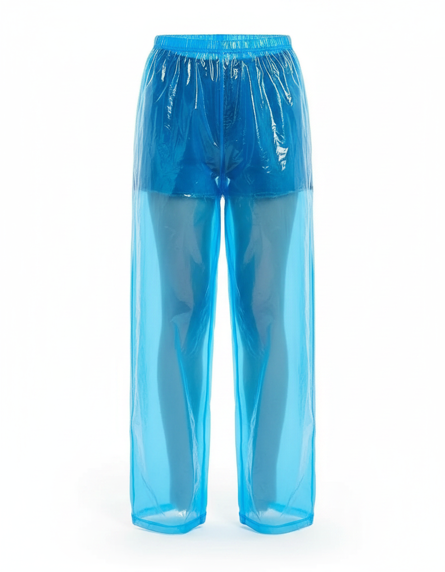 Pantalon De Pluie Transparent Bleu Imperméable Jetable Léger - Polyester - vue 2