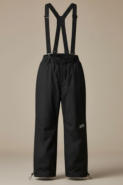 Pantalon De Pluie Noir Ample Bretelles Imperméable Unisexe - Polyester - vue 3