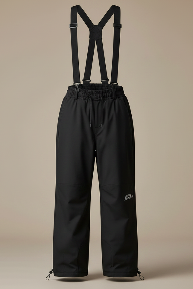 Pantalon De Pluie Noir Ample Bretelles Imperméable Unisexe - Polyester - vue 3