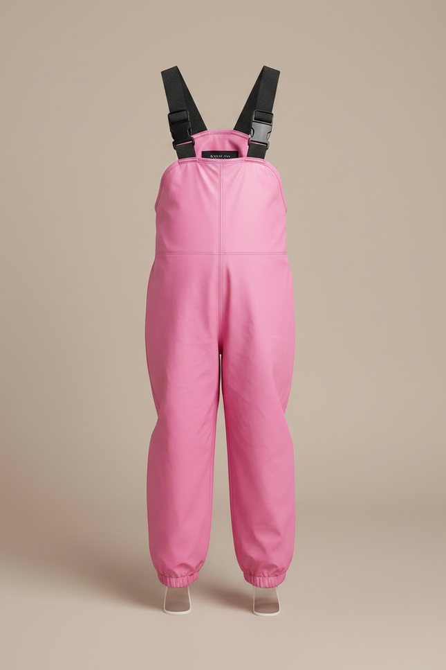 Pantalon De Pluie Rose Vif Imperméable Salopette Enfant - Polyester - vue 3