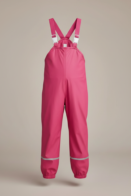 Pantalon De Pluie Rose Bretelles Réfléchissant Imperméable Enfant - Polyester - vue 3