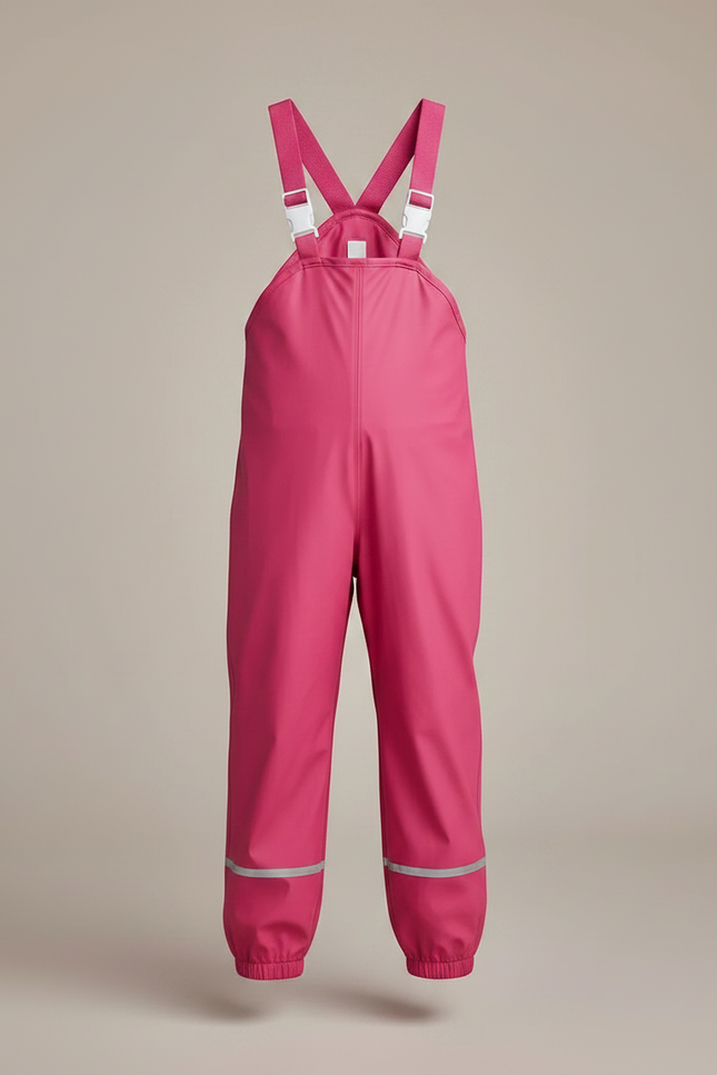 Pantalon De Pluie Rose Bretelles Réfléchissant Imperméable Enfant - Polyester - vue 3