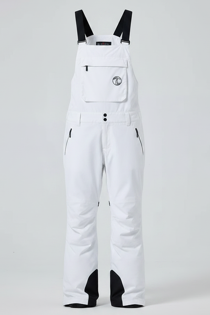 Pantalon De Pluie Blanc Noir Imperméable Bretelles Unisexe - Polyester - vue 3