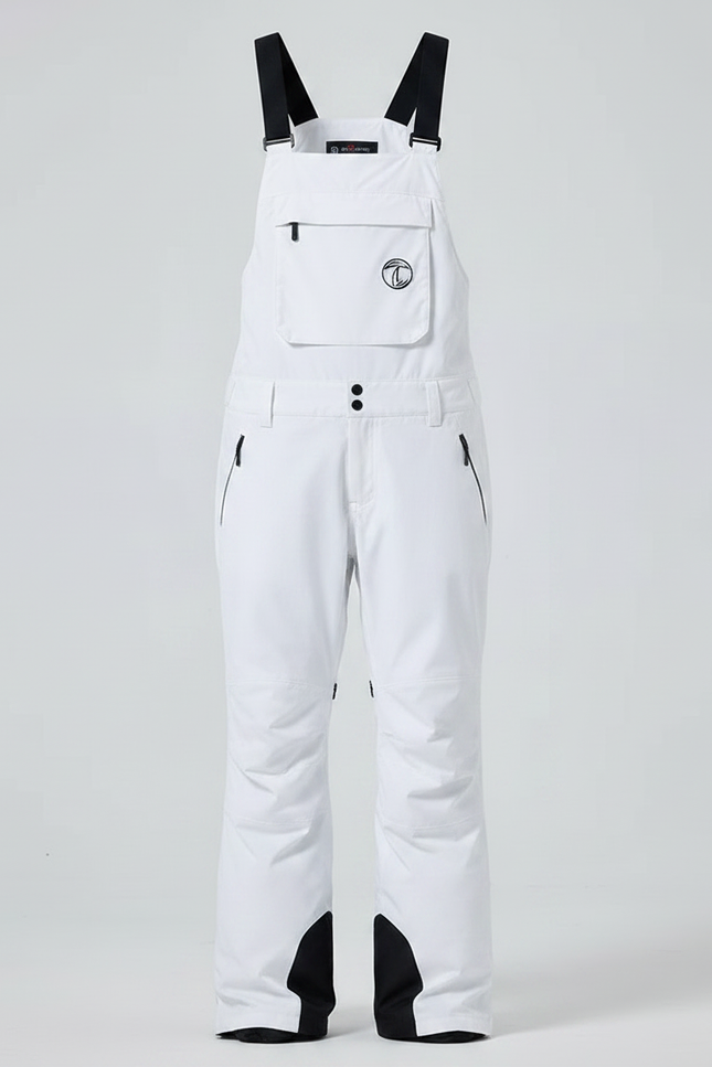 Pantalon De Pluie Blanc Noir Imperméable Bretelles Unisexe - Polyester - vue 3