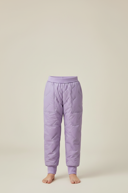 Pantalon De Pluie Matelassé Violet Élastique Enfant Chaud - Polyester - vue 3